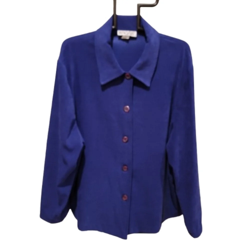 Briggs Womens Ultra Suede Unlined  Shirt Jacket Royal Blue 2X